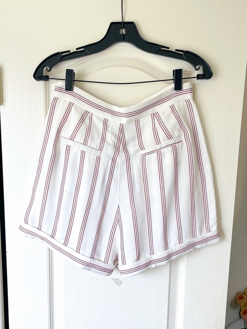 Joie Carvel High Waist Striped Shorts Porcelain Ivory Size 8 NWT - Picture 8 of 9